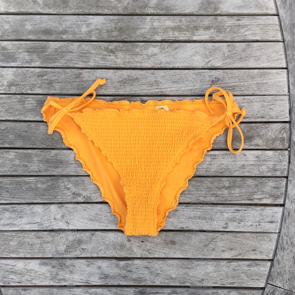 burnt yellow scrunchie bikini bottoms